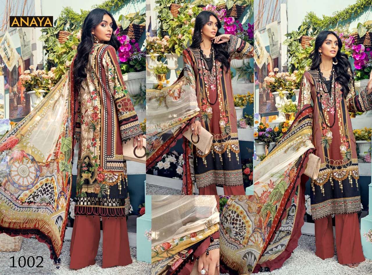 ANAYA BY AGHA NOOR 1001 TO 1010 SERIES DESIGNER SUITS BEAUTIFUL FANCY COLORFUL STYLISH PARTY WEAR & OCCASIONAL WEAR JAM SATIN COTTON DRESSES AT WHOLESALE PRICE