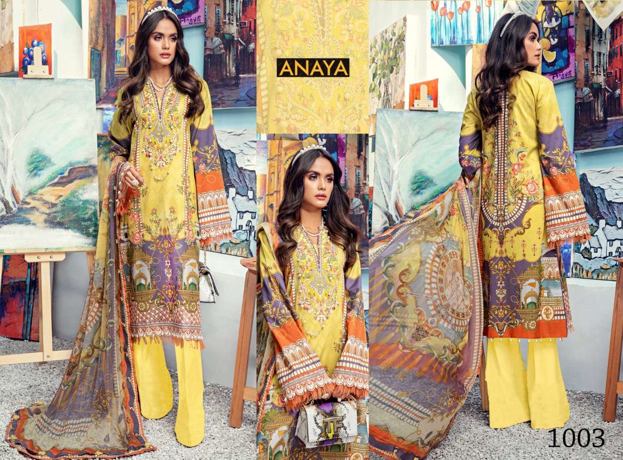 ANAYA BY AGHA NOOR 1001 TO 1010 SERIES DESIGNER SUITS BEAUTIFUL FANCY COLORFUL STYLISH PARTY WEAR & OCCASIONAL WEAR JAM SATIN COTTON DRESSES AT WHOLESALE PRICE