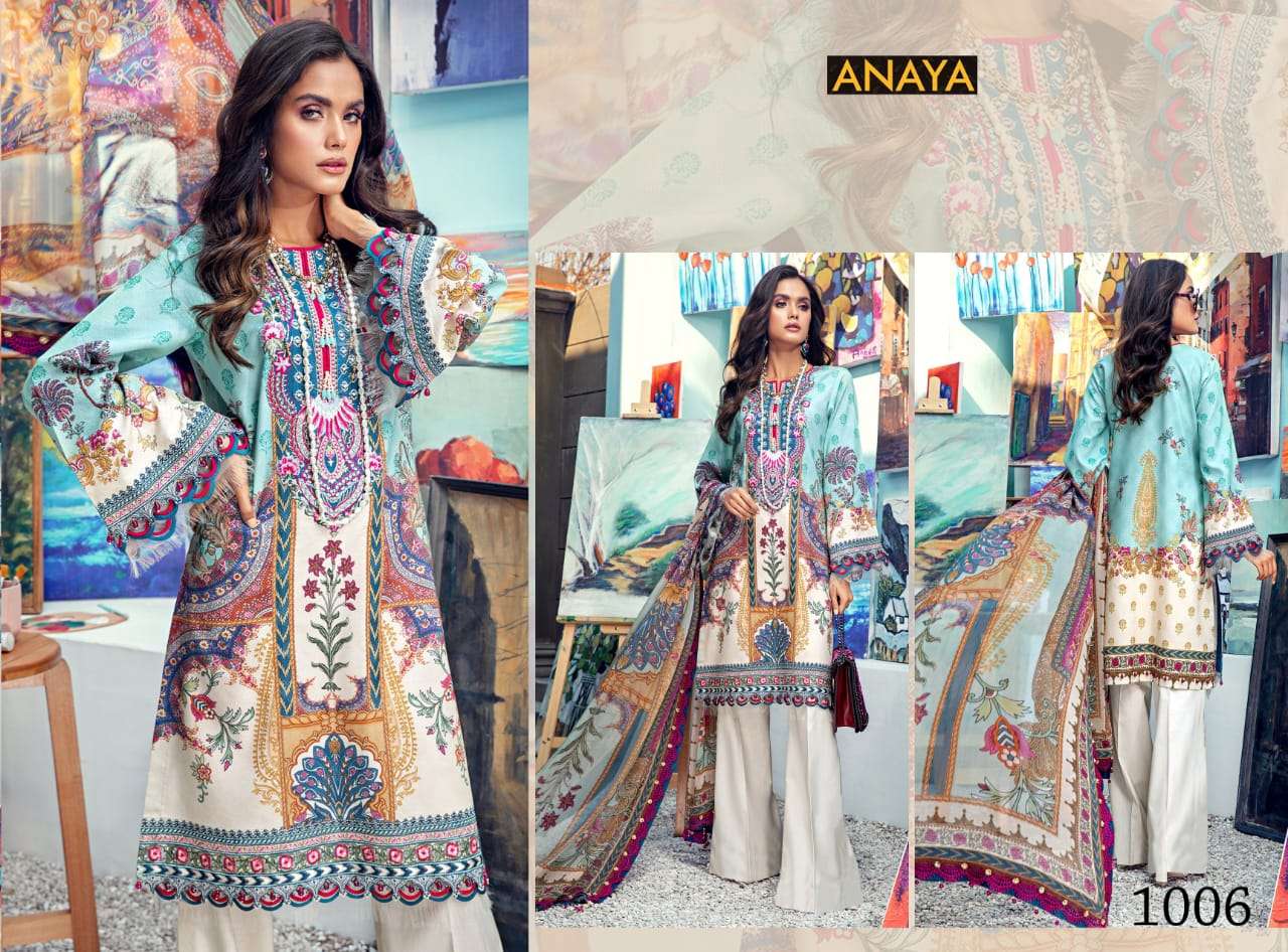 ANAYA BY AGHA NOOR 1001 TO 1010 SERIES DESIGNER SUITS BEAUTIFUL FANCY COLORFUL STYLISH PARTY WEAR & OCCASIONAL WEAR JAM SATIN COTTON DRESSES AT WHOLESALE PRICE