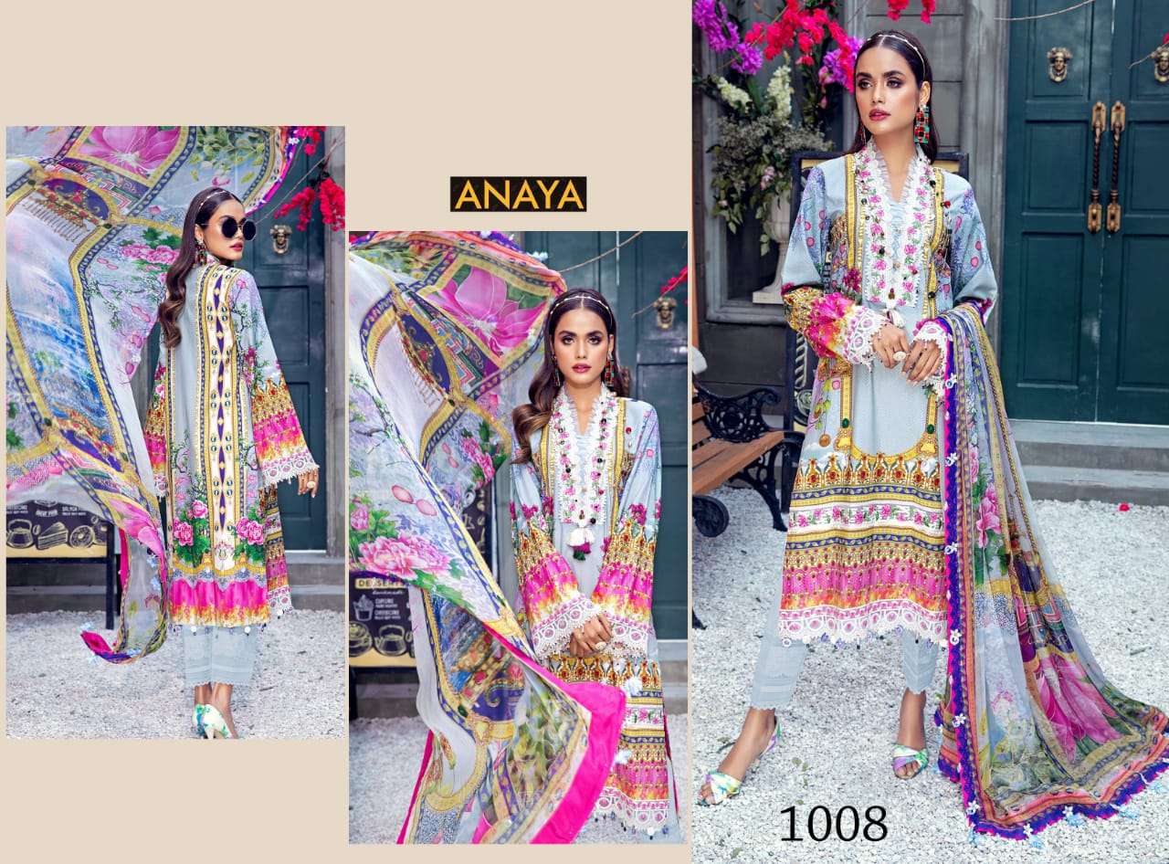 ANAYA BY AGHA NOOR 1001 TO 1010 SERIES DESIGNER SUITS BEAUTIFUL FANCY COLORFUL STYLISH PARTY WEAR & OCCASIONAL WEAR JAM SATIN COTTON DRESSES AT WHOLESALE PRICE