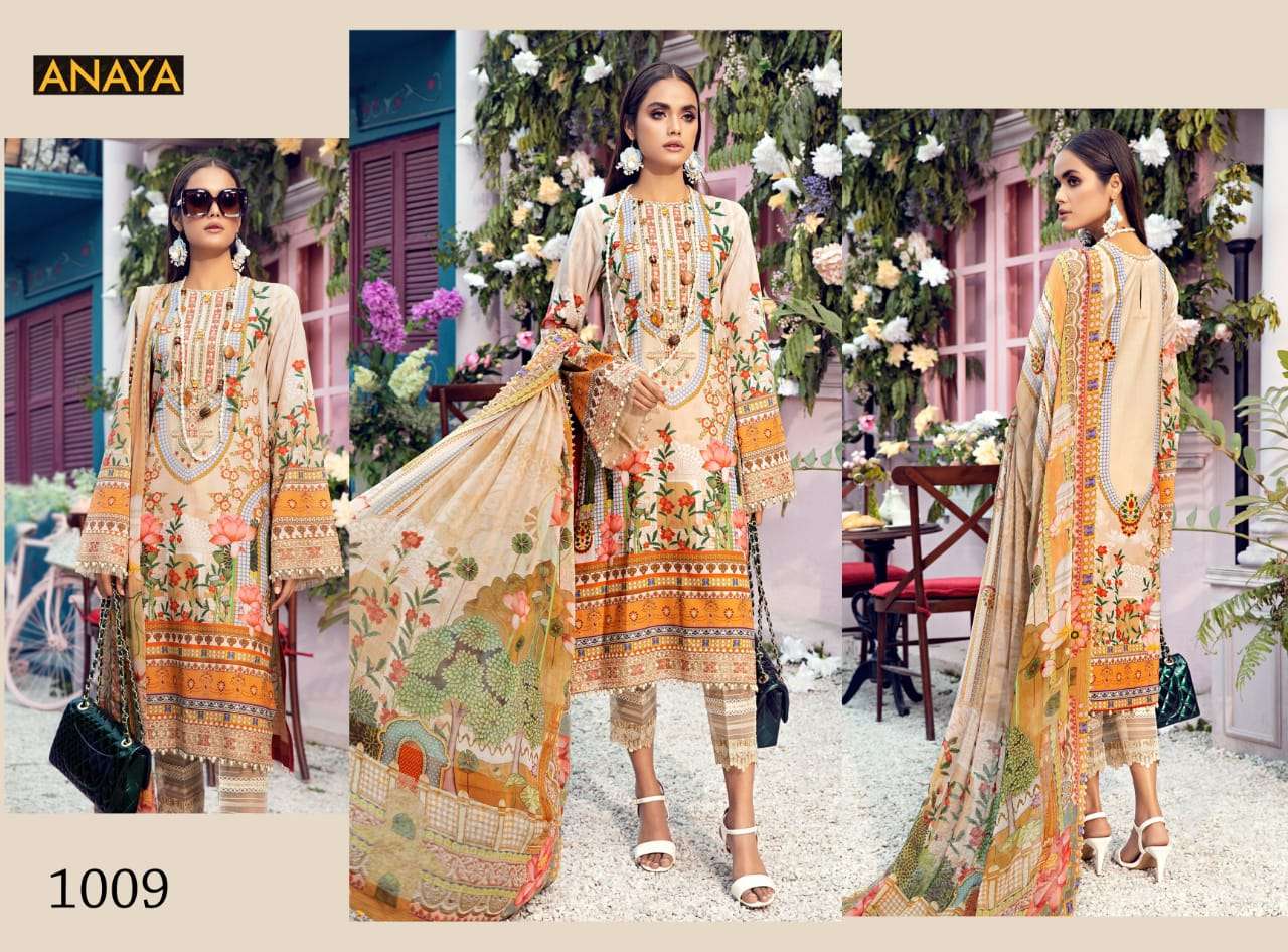 ANAYA BY AGHA NOOR 1001 TO 1010 SERIES DESIGNER SUITS BEAUTIFUL FANCY COLORFUL STYLISH PARTY WEAR & OCCASIONAL WEAR JAM SATIN COTTON DRESSES AT WHOLESALE PRICE