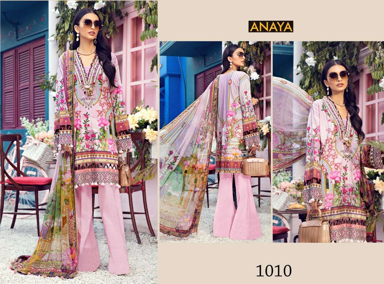 ANAYA BY AGHA NOOR 1001 TO 1010 SERIES DESIGNER SUITS BEAUTIFUL FANCY COLORFUL STYLISH PARTY WEAR & OCCASIONAL WEAR JAM SATIN COTTON DRESSES AT WHOLESALE PRICE