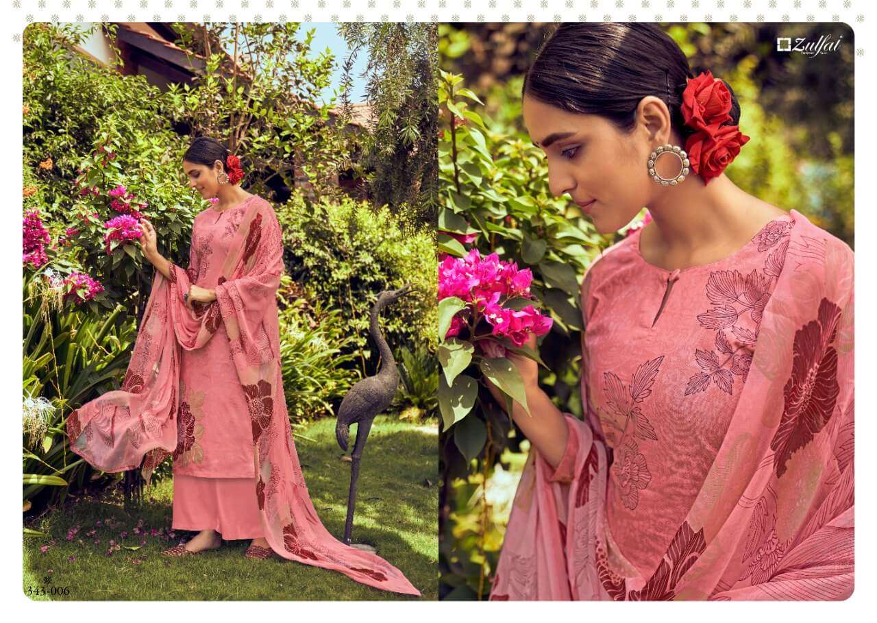 SUMMER BONANZA 343 SERIES BY ZULFAT 343-001 TO 343-010 SERIES BEAUTIFUL SUITS COLORFUL STYLISH FANCY CASUAL WEAR & ETHNIC WEAR PURE COTTON DIGITAL PRINT DRESSES AT WHOLESALE PRICE