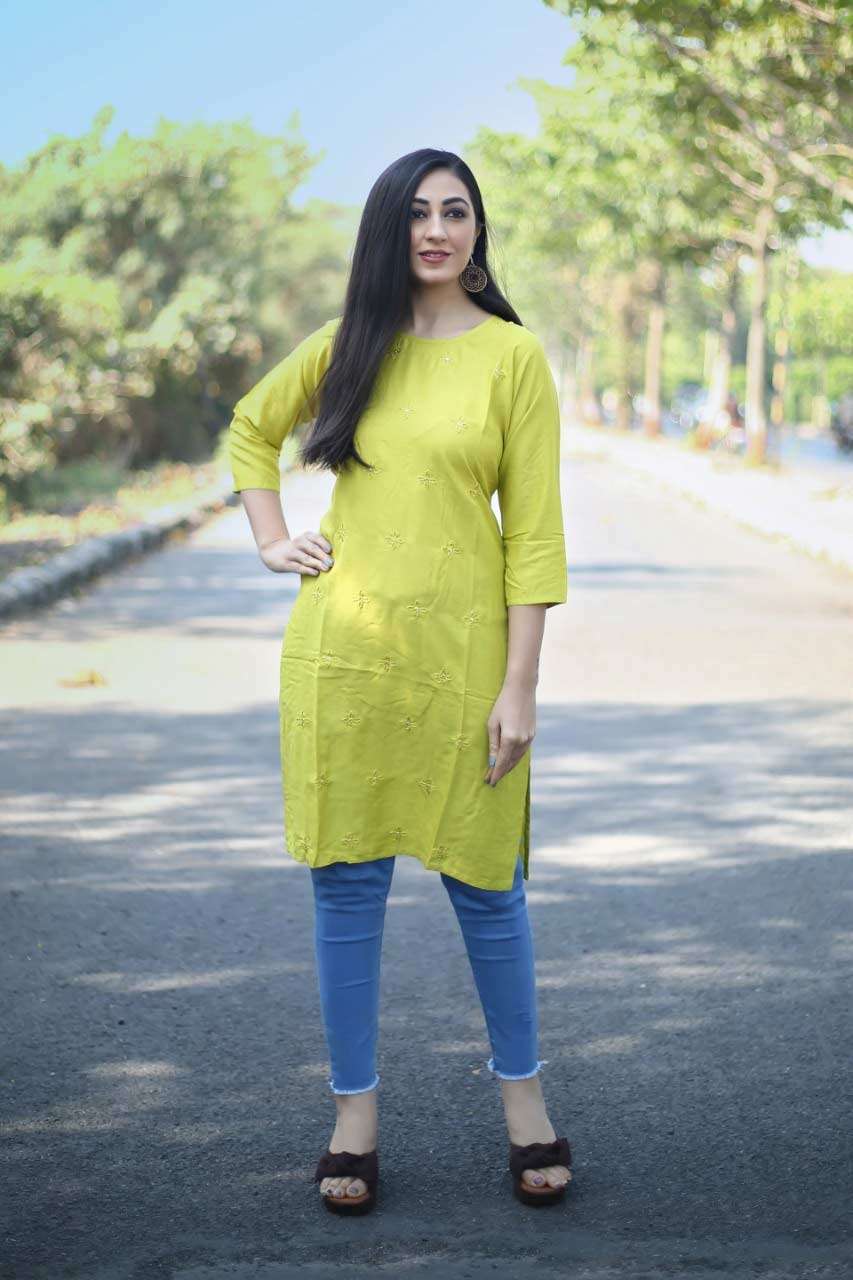 PRINCESS BY KIMAARI 1 TO 5 SERIES BEAUTIFUL STYLISH FANCY COLORFUL CASUAL WEAR & ETHNIC WEAR  HEAVY RAYON WITH EMBROIDERED KURTIS WITH AT WHOLESALE PRICE