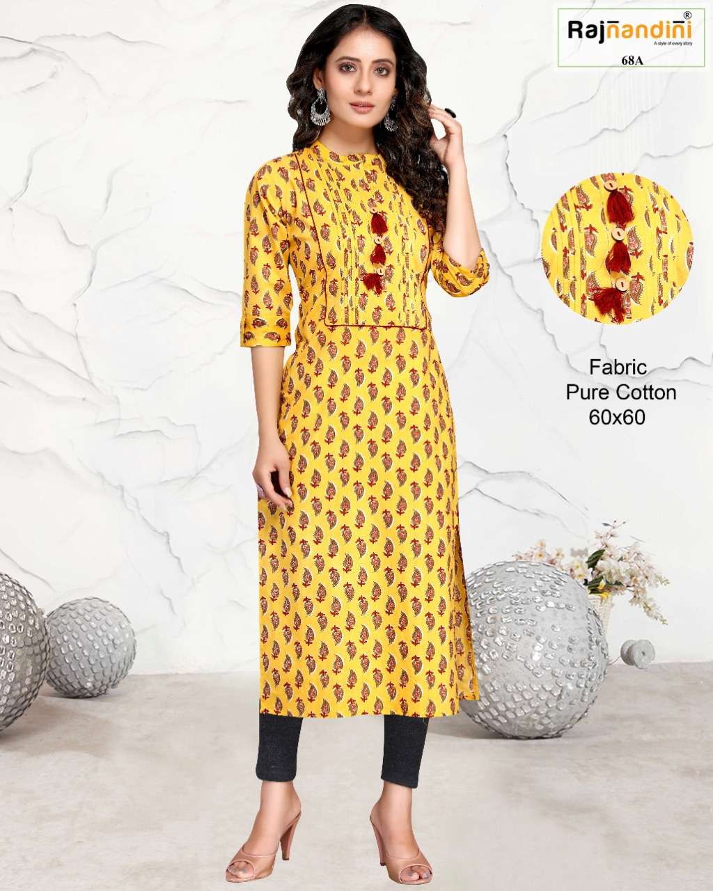 PRINT VOL-14 BY RAJNANDINI 68-A TO 68-D SERIES DESIGNER STYLISH FANCY COLORFUL BEAUTIFUL PARTY WEAR & ETHNIC WEAR COLLECTION PURE COTTON PRINT KURTIS AT WHOLESALE PRICE