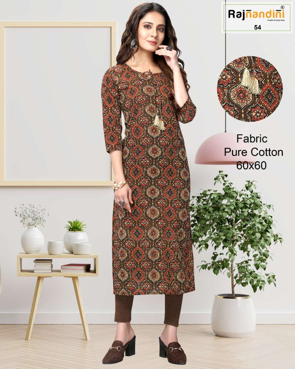 PRINT VOL-12 BY RAJNANDINI DESIGNER STYLISH FANCY COLORFUL BEAUTIFUL PARTY WEAR & ETHNIC WEAR COLLECTION PURE COTTON PRINT KURTIS AT WHOLESALE PRICE