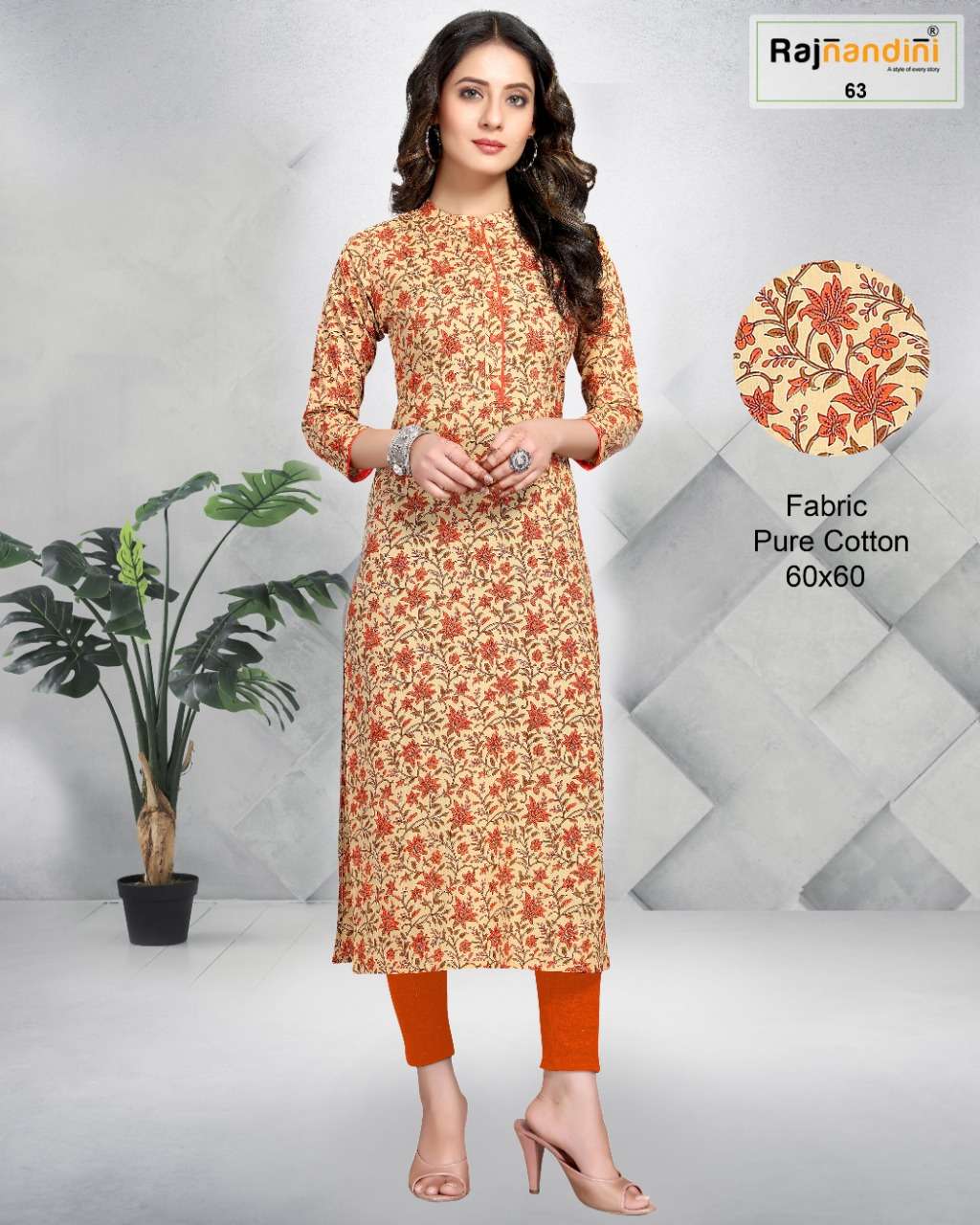 PRINT VOL-12 BY RAJNANDINI DESIGNER STYLISH FANCY COLORFUL BEAUTIFUL PARTY WEAR & ETHNIC WEAR COLLECTION PURE COTTON PRINT KURTIS AT WHOLESALE PRICE