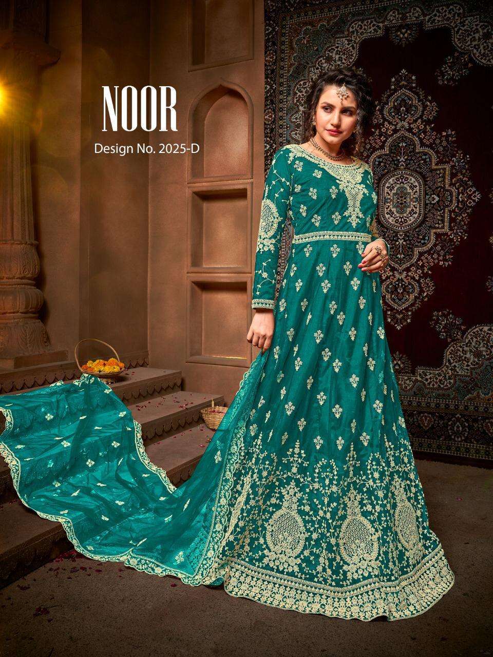 NOOR BY AVIGHAYA 2025-A TO 2025-D SERIES BEAUTIFUL STYLISH ANARKALI SUITS FANCY COLORFUL CASUAL WEAR & ETHNIC WEAR & READY TO WEAR NET EMBROIDERED DRESSES AT WHOLESALE PRICE