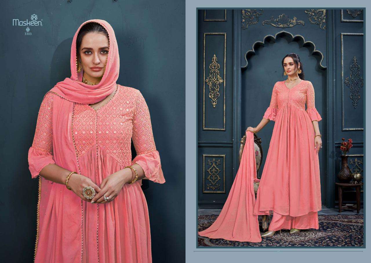 FLORIS BY MAISHA 3301 TO 3306 SERIES BEAUTIFUL STYLISH SHARARA SUITS FANCY COLORFUL CASUAL WEAR & ETHNIC WEAR & READY TO WEAR HEAVY GEORGETTE EMBROIDERED DRESSES AT WHOLESALE PRICE