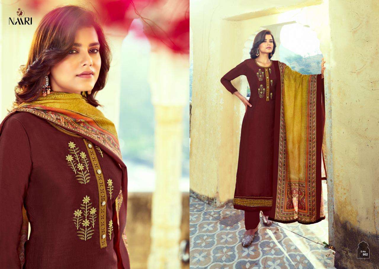 MITRA BY NAARI 901 TO 906 SERIES BEAUTIFUL SUITS COLORFUL STYLISH FANCY CASUAL WEAR & ETHNIC WEAR PARAMPARA SILK EMBROIDERED DRESSES AT WHOLESALE PRICE
