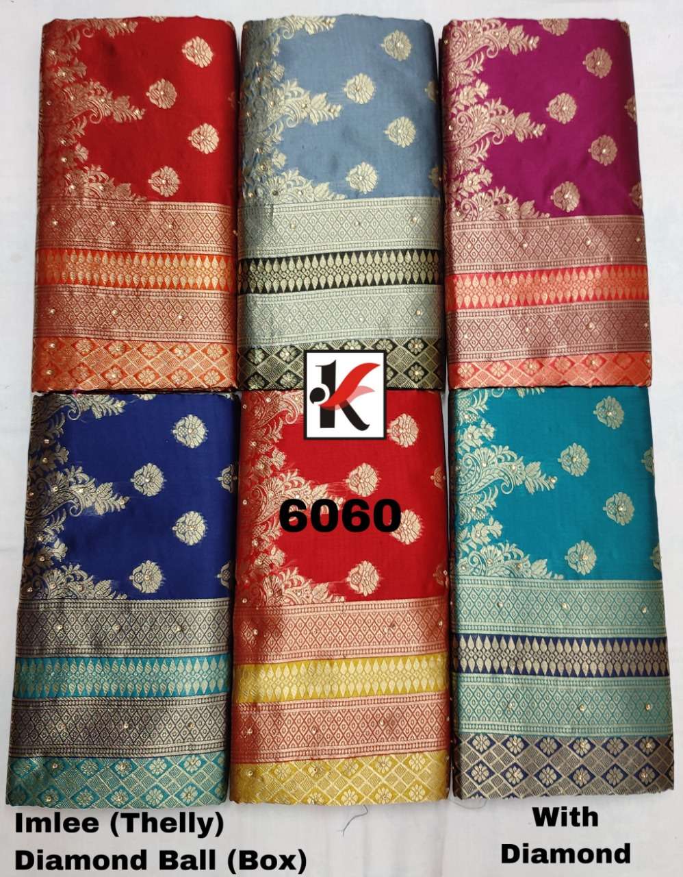 IMLEE 6060 BY KODAS 6060-A TO 6060-F SERIES INDIAN TRADITIONAL WEAR COLLECTION BEAUTIFUL STYLISH FANCY COLORFUL PARTY WEAR & OCCASIONAL WEAR SILK SAREES AT WHOLESALE PRICE
