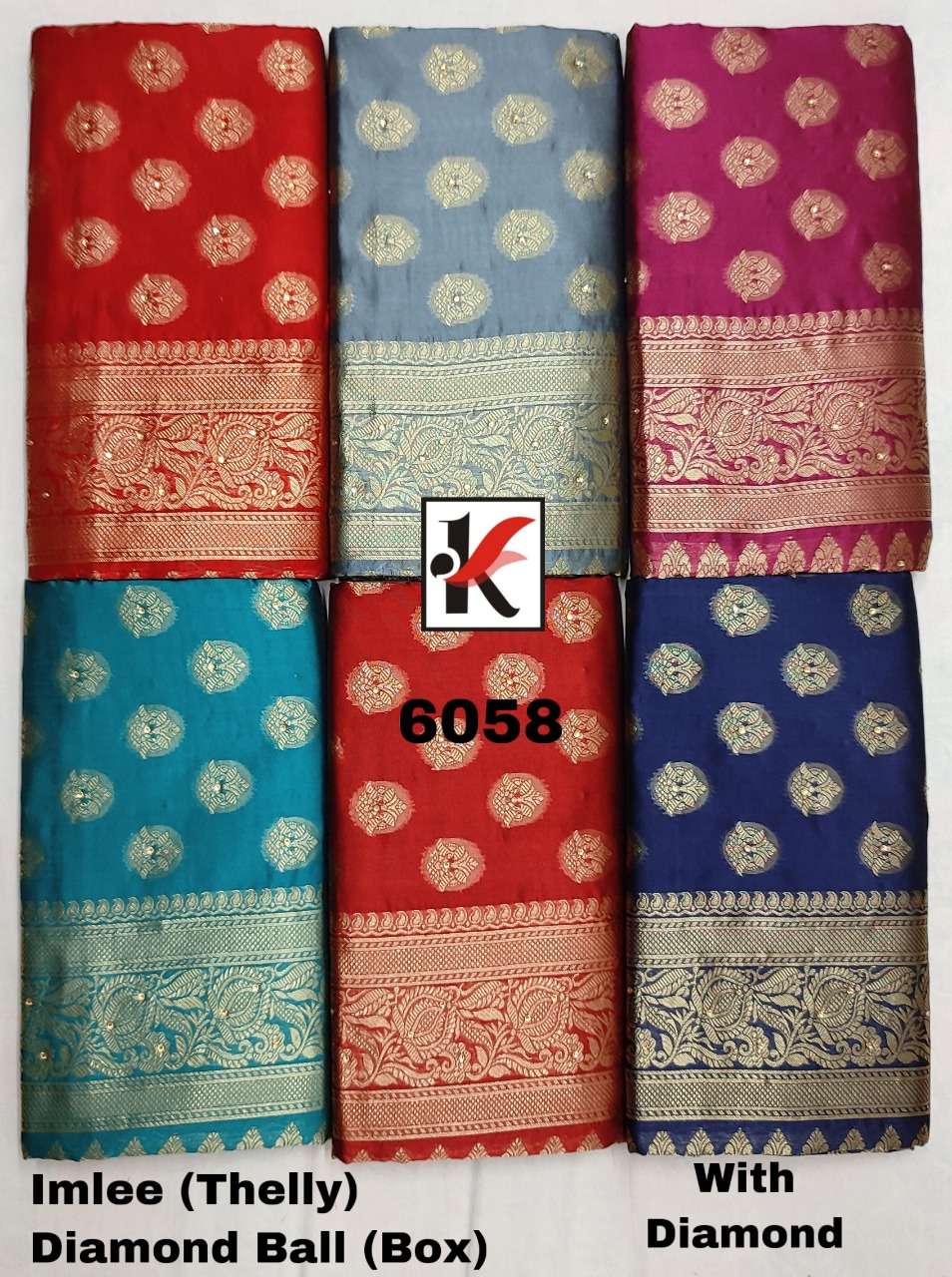 IMLEE 6058 BY KODAS 6058-A TO 6058-F SERIES INDIAN TRADITIONAL WEAR COLLECTION BEAUTIFUL STYLISH FANCY COLORFUL PARTY WEAR & OCCASIONAL WEAR SILK SAREES AT WHOLESALE PRICE