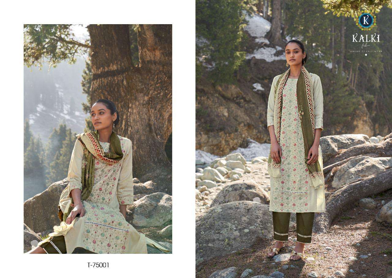 KASHMIKA BY KALKI 75001 TO 75006 SERIES BEAUTIFUL SUITS COLORFUL STYLISH FANCY CASUAL WEAR & ETHNIC WEAR PURE VISCOSE COTTON EMBROIDERED DRESSES AT WHOLESALE PRICE