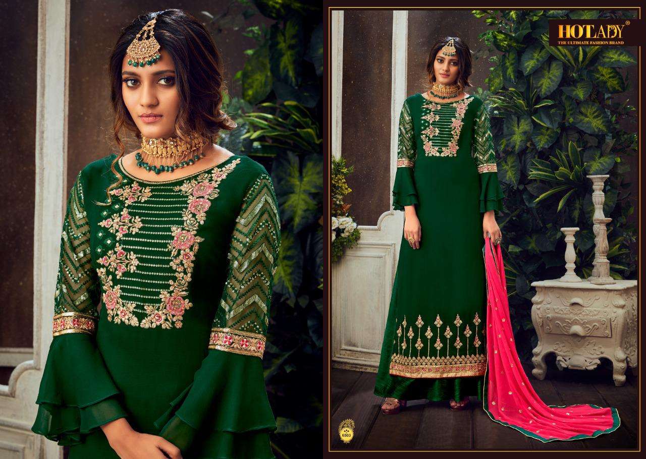 MAHIKA BY HOT LADY 6501 TO 6506 SERIES BEAUTIFUL SHARARA SUITS STYLISH FANCY COLORFUL PARTY WEAR & OCCASIONAL WEAR PURE GEORGETTE DRESSES AT WHOLESALE PRICE