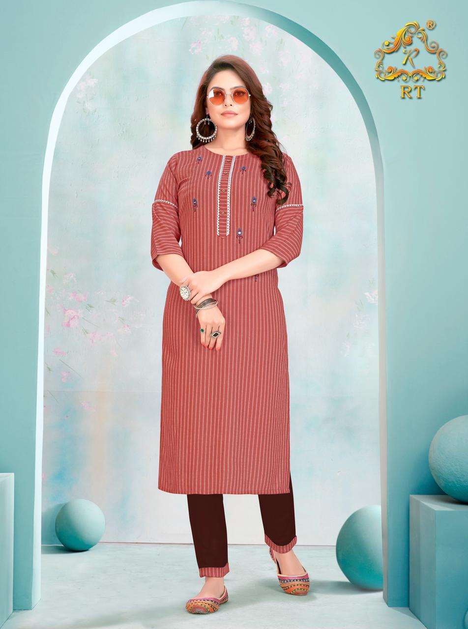 SPRING BY RT 9001 TO 9006 SERIES DESIGNER STYLISH FANCY COLORFUL BEAUTIFUL PARTY WEAR & ETHNIC WEAR COLLECTION VISCOSE RAYON EMBROIDERY KURTIS WITH BOTTOM AT WHOLESALE PRICE