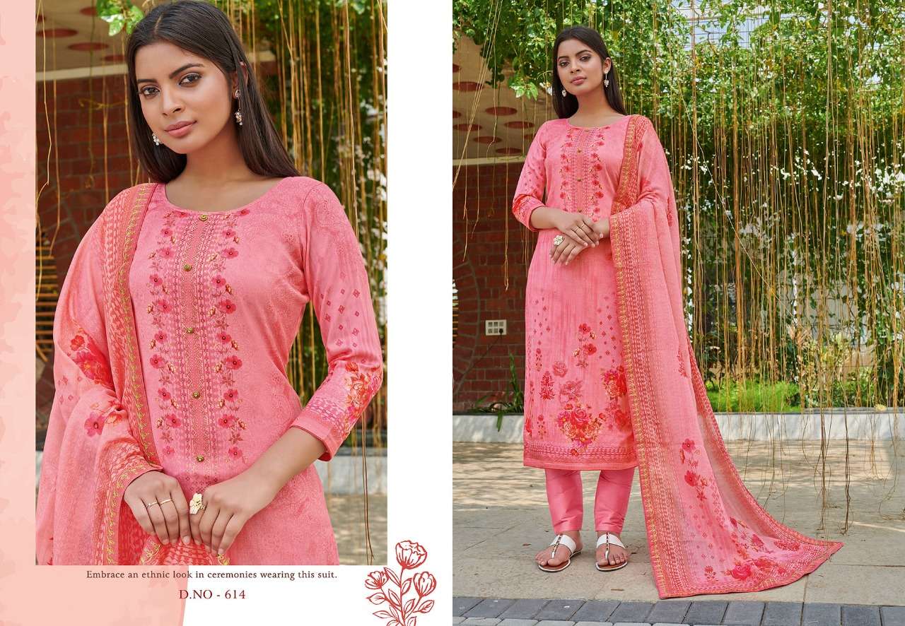 KAVIRA BY TRIPLE AAA 611 TO 616 SERIES BEAUTIFUL SUITS COLORFUL STYLISH FANCY CASUAL WEAR & ETHNIC WEAR COTTON SATIN DIGITAL PRINT WITH WORK DRESSES AT WHOLESALE PRICE