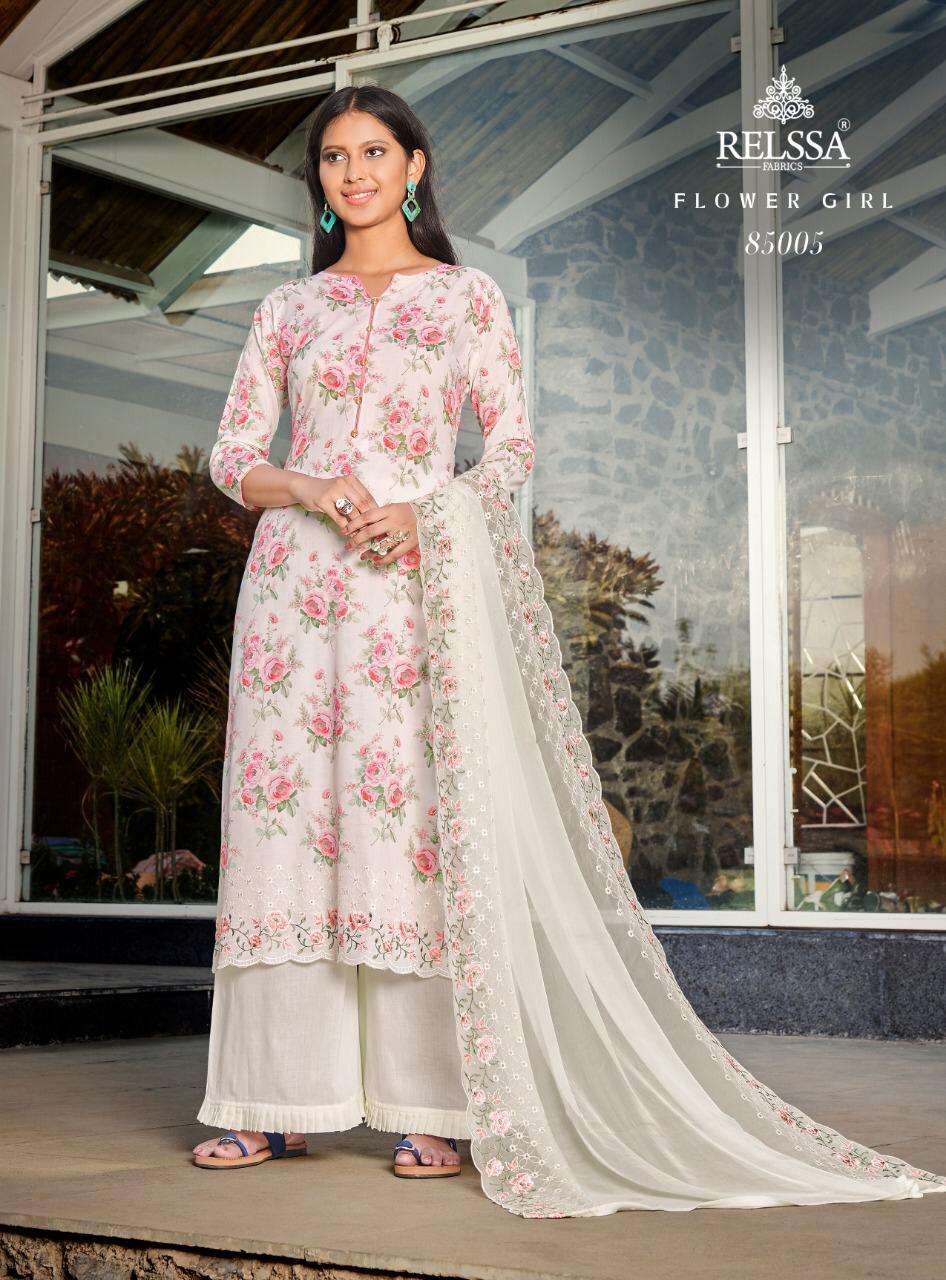 FLOWER GIRL BY RELSSA 85001 TO 85006 SERIES BEAUTIFUL SUITS COLORFUL STYLISH FANCY CASUAL WEAR & ETHNIC WEAR COTTON DRESSES AT WHOLESALE PRICE