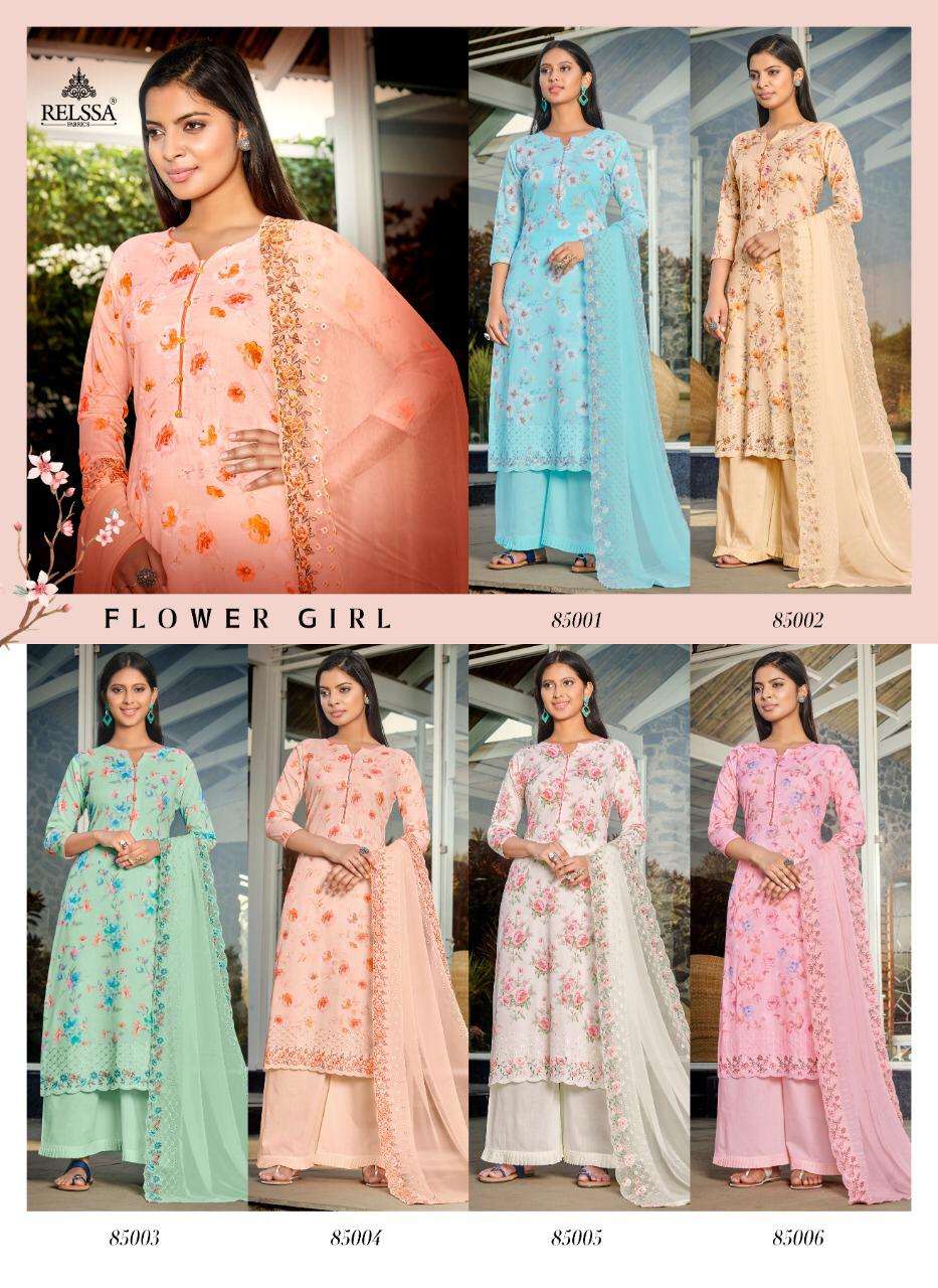 FLOWER GIRL BY RELSSA 85001 TO 85006 SERIES BEAUTIFUL SUITS COLORFUL STYLISH FANCY CASUAL WEAR & ETHNIC WEAR COTTON DRESSES AT WHOLESALE PRICE