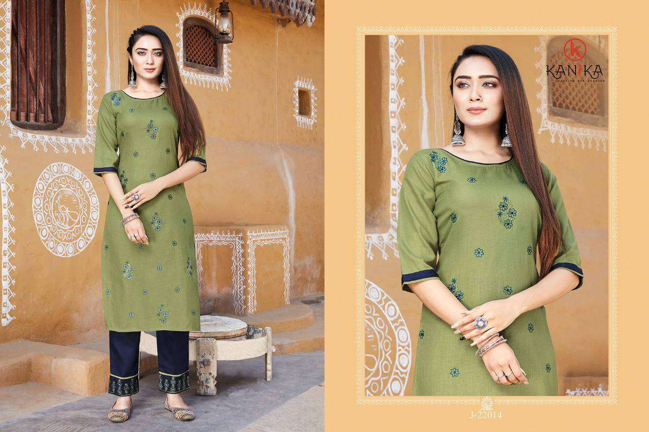 JULITE VOL-3 BY KANIKA 22013 TO 22018 SERIES DESIGNER STYLISH FANCY COLORFUL BEAUTIFUL PARTY WEAR & ETHNIC WEAR COLLECTION RUBY SLUB EMBROIDERY KURTIS WITH BOTTOM AT WHOLESALE PRICE