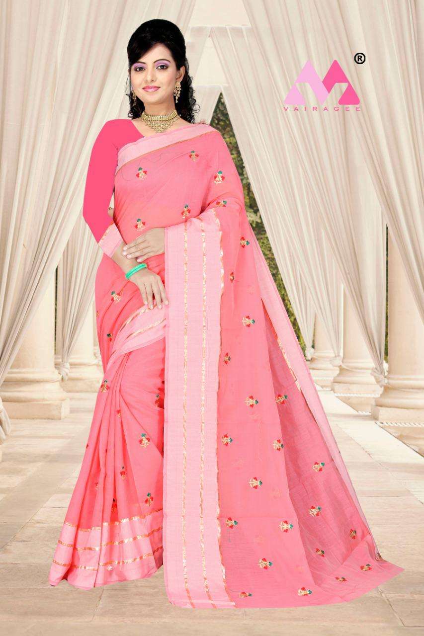 NAIRA BY VAIRAGEE 01 TO 06 SERIES INDIAN TRADITIONAL WEAR COLLECTION BEAUTIFUL STYLISH FANCY COLORFUL PARTY WEAR & OCCASIONAL WEAR COTTON SAREES AT WHOLESALE PRICE