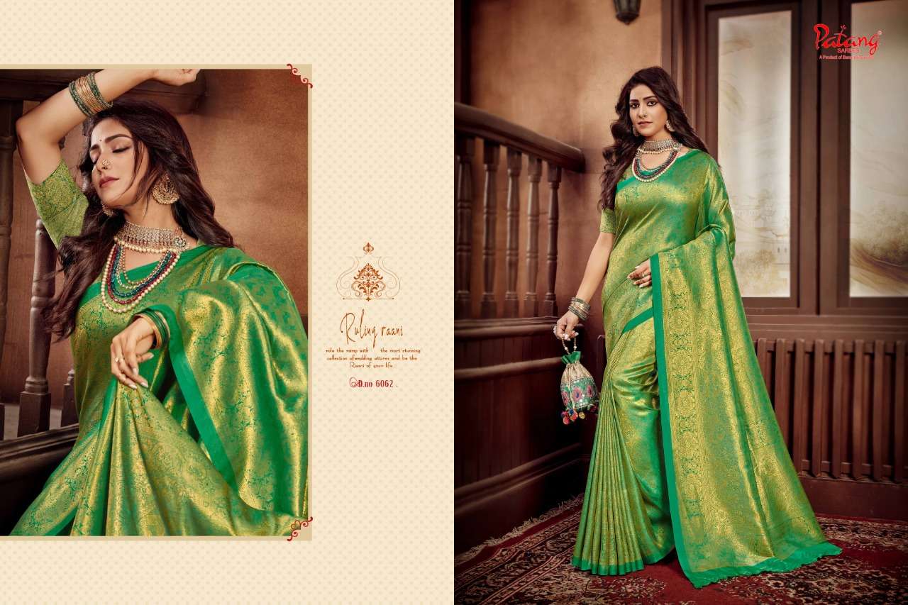TEJASWINI BY PATANG SAREES 6061 TO 6068 SERIES INDIAN TRADITIONAL WEAR COLLECTION BEAUTIFUL STYLISH FANCY COLORFUL PARTY WEAR & OCCASIONAL WEAR SOFT SILK SAREES AT WHOLESALE PRICE