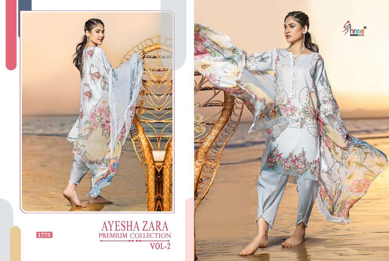 AYESHA ZARA PREMIUM COLLECTION VOL-2 BY SHREE FABS 1775 TO 1784 SERIES BEAUTIFUL ANARKALI SUITS STYLISH FANCY COLORFUL PARTY WEAR & ETHNIC WEAR PURE COTTON PRINT WITH EMBROIDERED DRESSES AT WHOLESALE PRICE