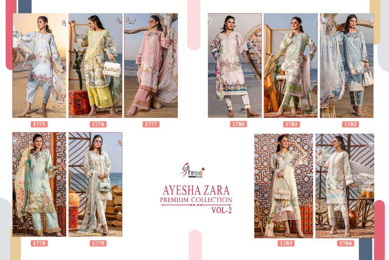 AYESHA ZARA PREMIUM COLLECTION VOL-2 BY SHREE FABS 1775 TO 1784 SERIES BEAUTIFUL ANARKALI SUITS STYLISH FANCY COLORFUL PARTY WEAR & ETHNIC WEAR PURE COTTON PRINT WITH EMBROIDERED DRESSES AT WHOLESALE PRICE