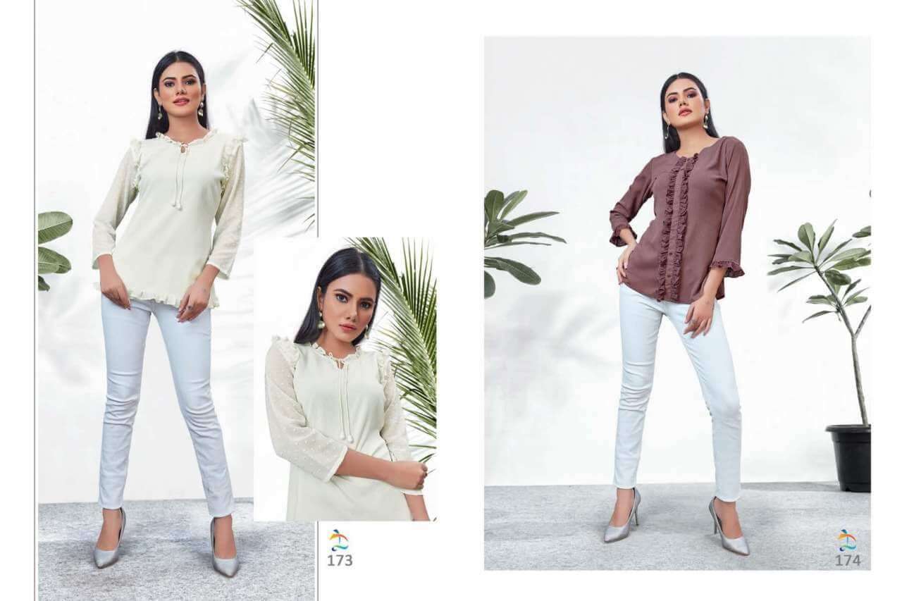 RIANNA BY DOVI FASHION 170 TO 177 SERIES DESIGNER STYLISH FANCY COLORFUL BEAUTIFUL PARTY WEAR & ETHNIC WEAR COLLECTION CHIFFON KURTIS AT WHOLESALE PRICE