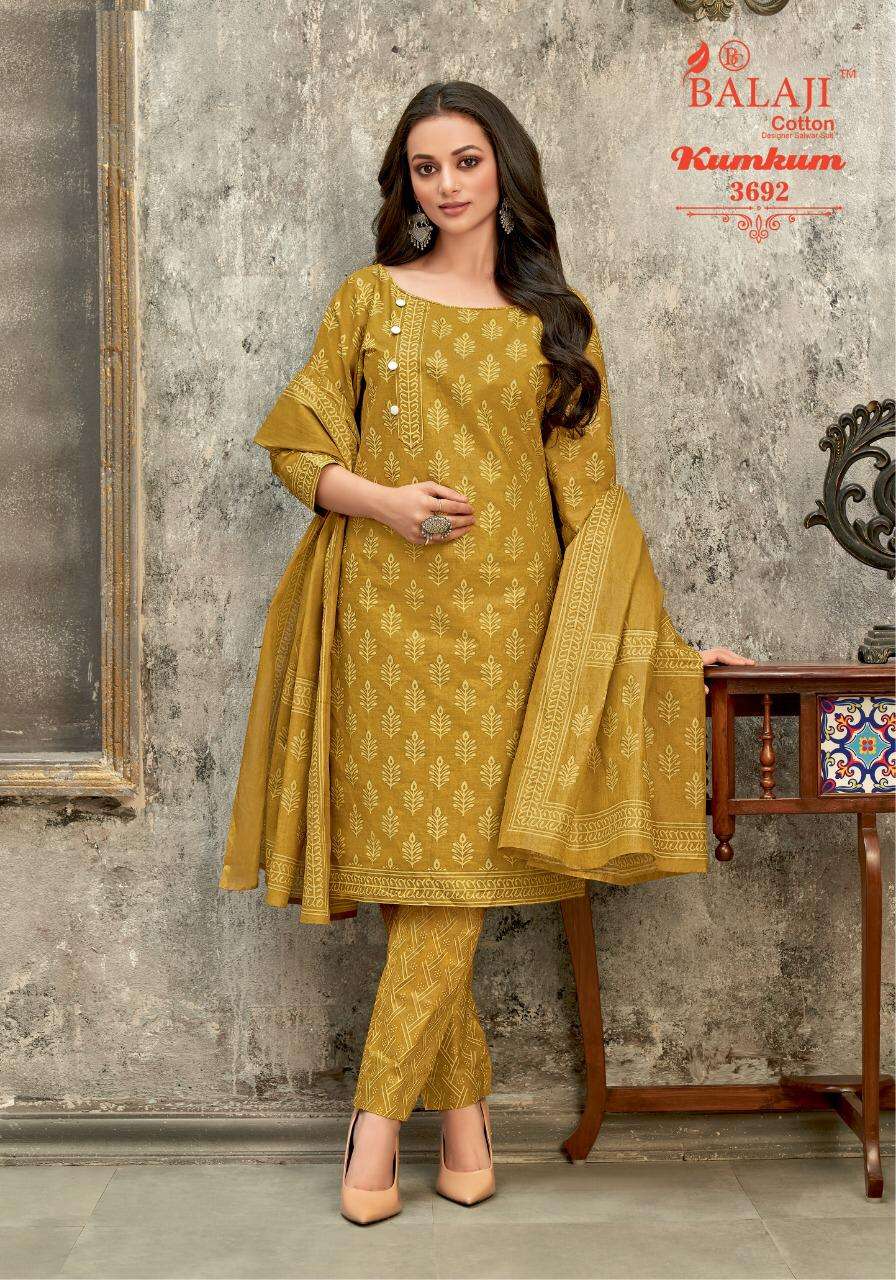 KUMKUM VOL-25 BY BALAJI COTTON 3691 TO 3710 SERIES BEAUTIFUL STYLISH SHARARA SUITS FANCY COLORFUL CASUAL WEAR & ETHNIC WEAR & READY TO WEAR HEAVY COTTON PRINTED DRESSES AT WHOLESALE PRICE