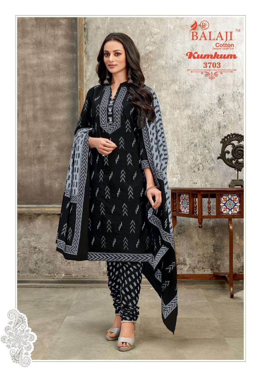 KUMKUM VOL-25 BY BALAJI COTTON 3691 TO 3710 SERIES BEAUTIFUL STYLISH SHARARA SUITS FANCY COLORFUL CASUAL WEAR & ETHNIC WEAR & READY TO WEAR HEAVY COTTON PRINTED DRESSES AT WHOLESALE PRICE