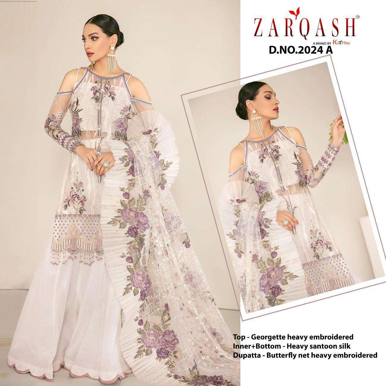 Jihan By Zarqash 2024-A To 2024-D Series Designer Festive Pakistani Suits Collection Beautiful Stylish Fancy Colorful Party Wear & Occasional Wear Faux Georgette Embroidered Dresses At Wholesale Price