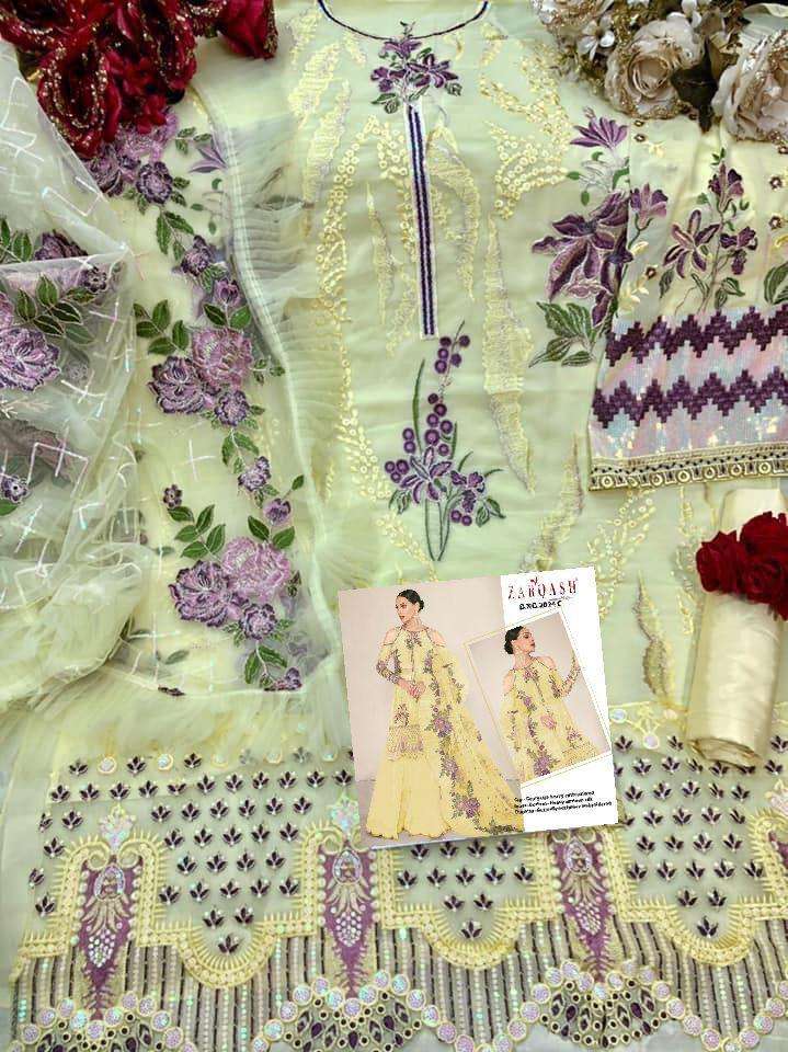 Jihan By Zarqash 2024-A To 2024-D Series Designer Festive Pakistani Suits Collection Beautiful Stylish Fancy Colorful Party Wear & Occasional Wear Faux Georgette Embroidered Dresses At Wholesale Price