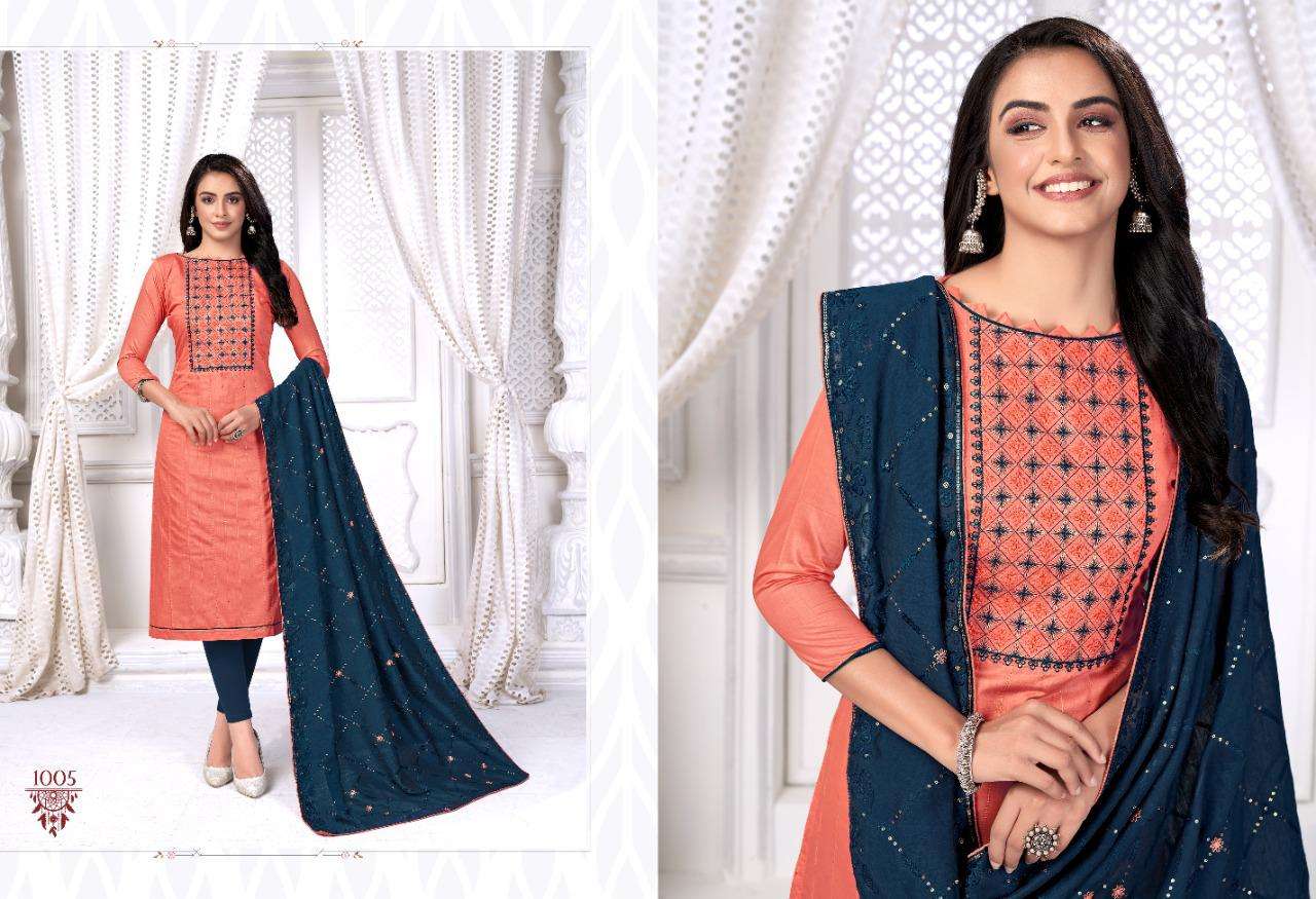 NAZRIN BY RR FASHION 1001 TO 1008 SERIES BEAUTIFUL SUITS COLORFUL STYLISH FANCY CASUAL WEAR & ETHNIC WEAR FANCY EMBROIDERED DRESSES AT WHOLESALE PRICE