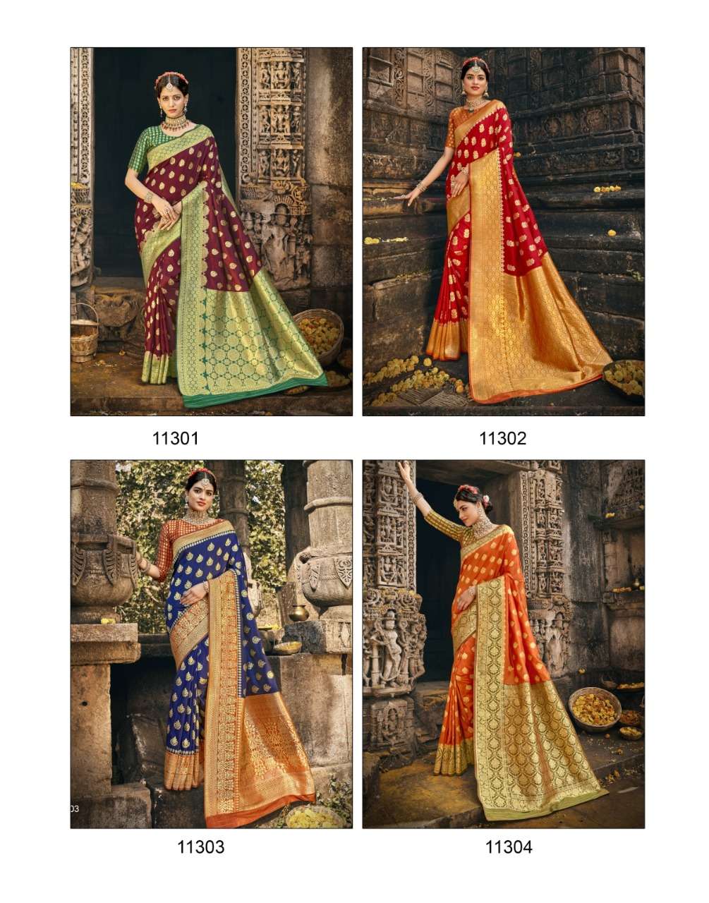 SKS VOL-20 BY SHAKUNT 11301 TO 11308 SERIES INDIAN TRADITIONAL WEAR COLLECTION BEAUTIFUL STYLISH FANCY COLORFUL PARTY WEAR & OCCASIONAL WEAR SOFT SILK SAREES AT WHOLESALE PRICE