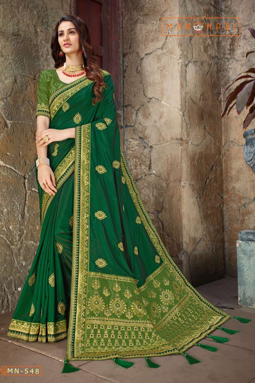 MANOHARI VOL-2 BY MANOHARI 543 TO 548 SERIES INDIAN TRADITIONAL WEAR COLLECTION BEAUTIFUL STYLISH FANCY COLORFUL PARTY WEAR & OCCASIONAL WEAR ART SILK SAREES AT WHOLESALE PRICE