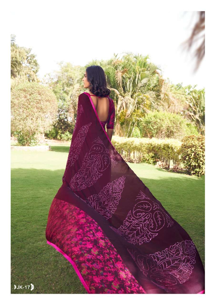 JANKI VOL-2 BY SR 11 TO 30 SERIES INDIAN TRADITIONAL WEAR COLLECTION BEAUTIFUL STYLISH FANCY COLORFUL PARTY WEAR & OCCASIONAL WEAR VELVET CHIFFON SAREES AT WHOLESALE PRICE