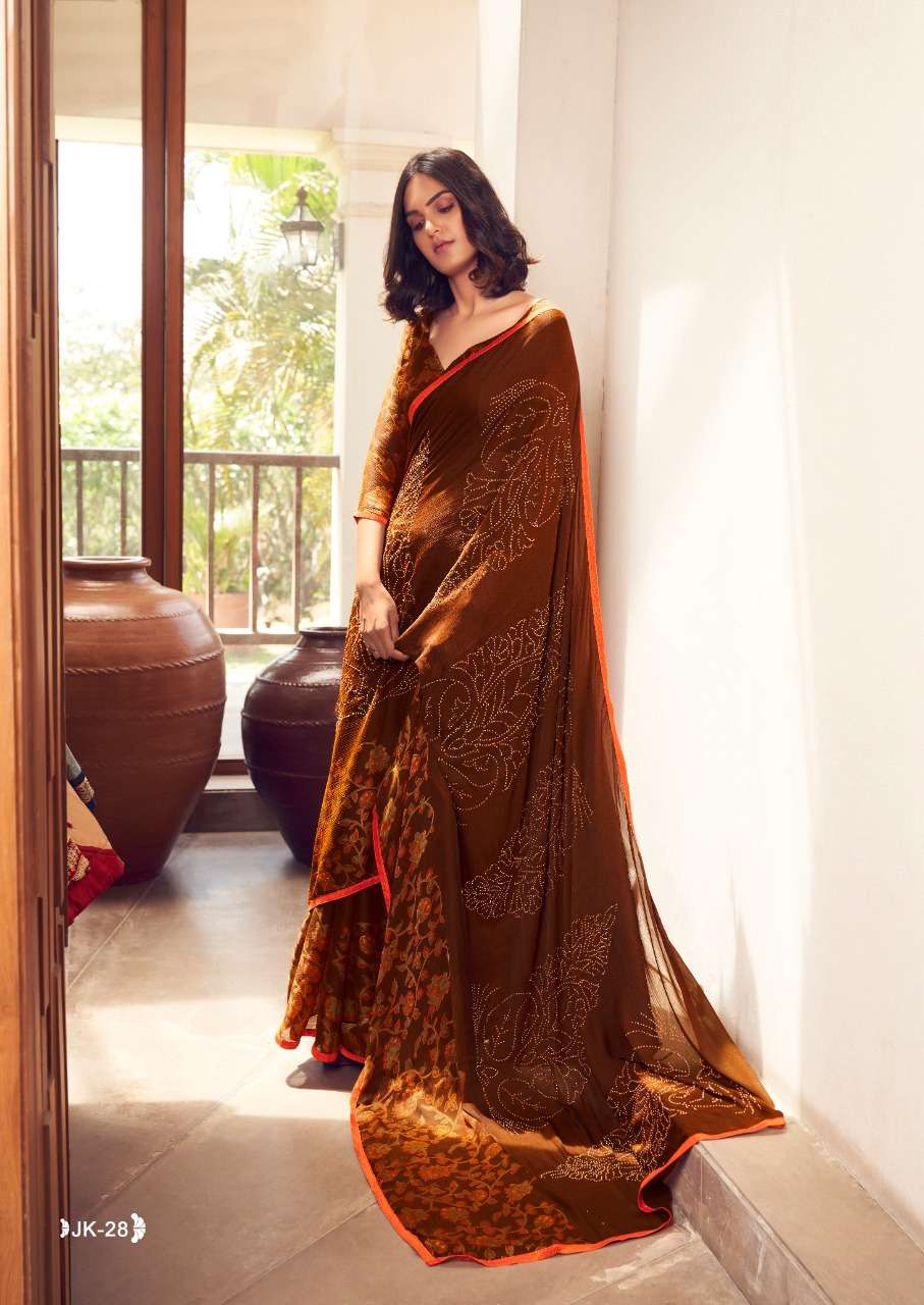 JANKI VOL-2 BY SR 11 TO 30 SERIES INDIAN TRADITIONAL WEAR COLLECTION BEAUTIFUL STYLISH FANCY COLORFUL PARTY WEAR & OCCASIONAL WEAR VELVET CHIFFON SAREES AT WHOLESALE PRICE