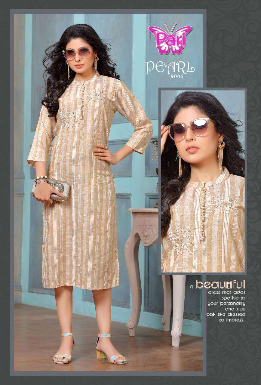 PEARL VOL-9 BY PARI 9001 TO 9008 SERIES DESIGNER STYLISH FANCY COLORFUL BEAUTIFUL PARTY WEAR & ETHNIC WEAR COLLECTION HEAVY RAYON KURTIS AT WHOLESALE PRICE