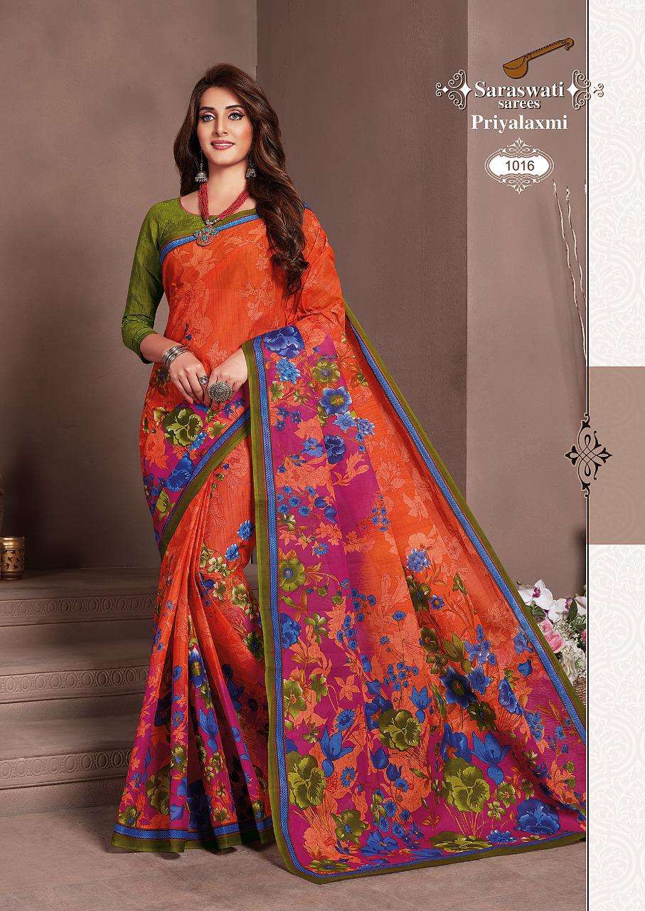 PRIYALAXMI VOL-1 BY SARASWATI SAREES 1001 TO 1030 SERIES INDIAN TRADITIONAL WEAR COLLECTION BEAUTIFUL STYLISH FANCY COLORFUL PARTY WEAR & OCCASIONAL WEAR PURE MAL MAL SAREES AT WHOLESALE PRICE