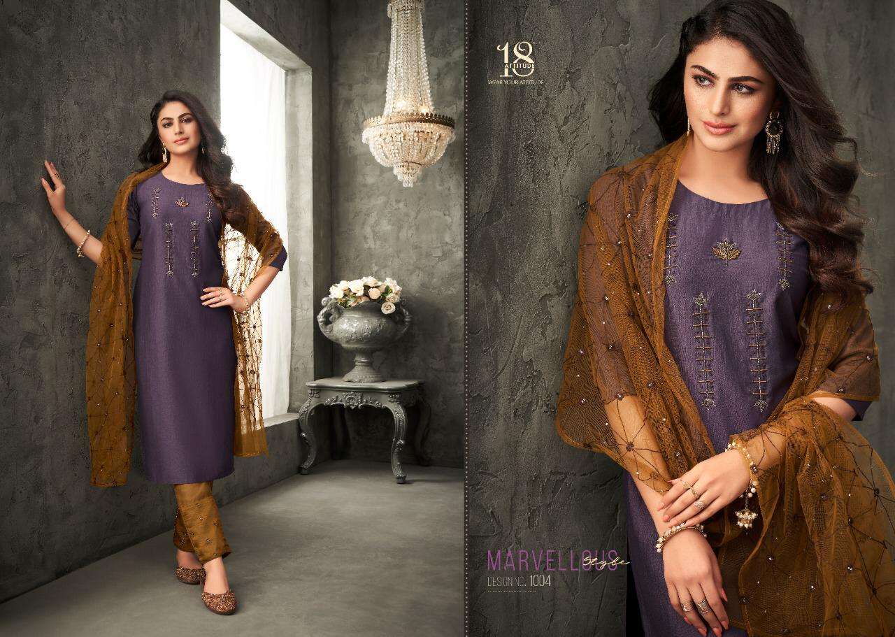 WOMANIYA BY 18 ATTITUDE 1001 TO 1007 SERIES STYLISH FANCY BEAUTIFUL COLORFUL CASUAL WEAR & ETHNIC WEAR PURE MUSLIN DRESSES AT WHOLESALE PRICE