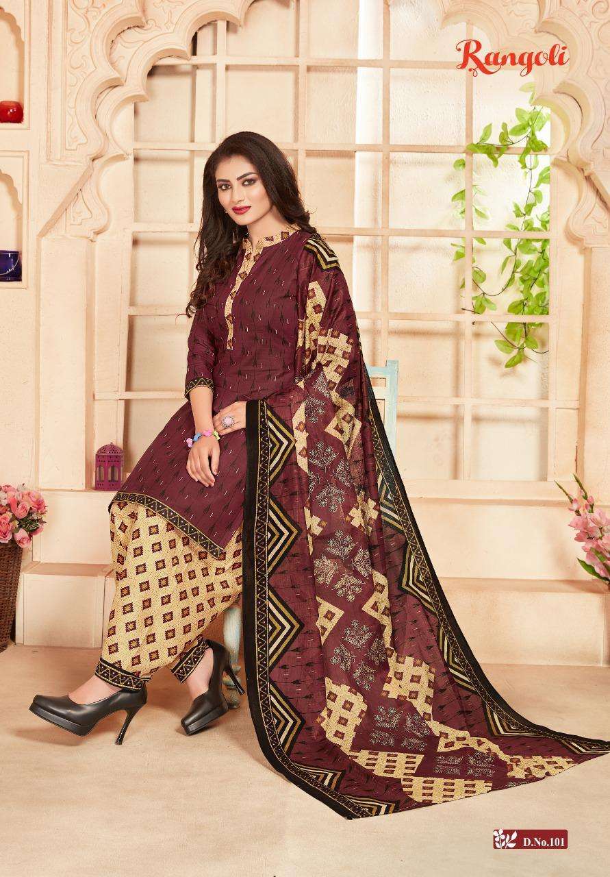 RANGOLI PATIYALA VOL-1 BY KC 101 TO 112 SERIES BEAUTIFUL PATIYALA SUITS STYLISH FANCY COLORFUL CASUAL WEAR & ETHNIC WEAR COTTON DRESSES AT WHOLESALE PRICE