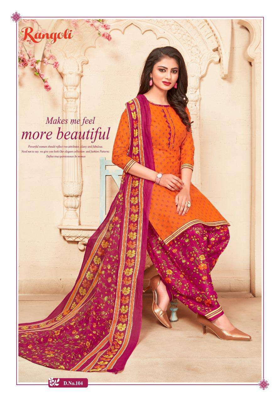 RANGOLI PATIYALA VOL-1 BY KC 101 TO 112 SERIES BEAUTIFUL PATIYALA SUITS STYLISH FANCY COLORFUL CASUAL WEAR & ETHNIC WEAR COTTON DRESSES AT WHOLESALE PRICE