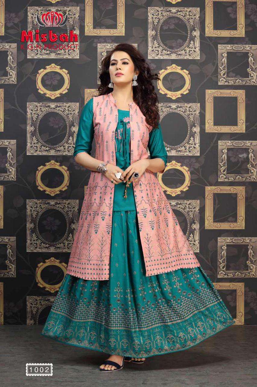 NAYANTARA BY MISBAH 1001 TO 1006 SERIES DESIGNER STYLISH FANCY COLORFUL BEAUTIFUL PARTY WEAR & ETHNIC WEAR COLLECTION RAYON GOLD PRINT KURTIS WITH BOTTOM AT WHOLESALE PRICE