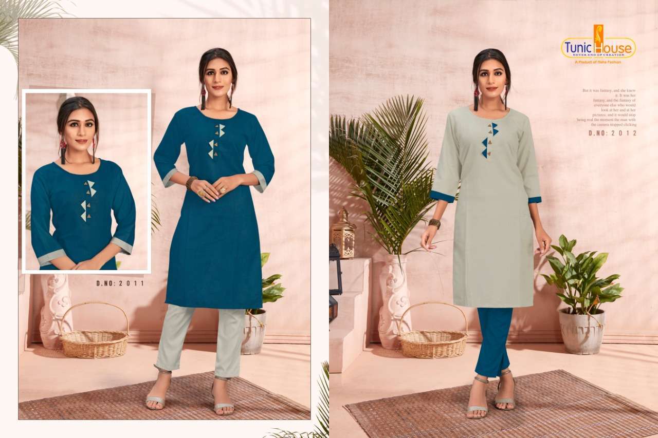 NANDINI BY TUNIC HOUSE 2009 TO 2014 SERIES DESIGNER STYLISH FANCY COLORFUL BEAUTIFUL PARTY WEAR & ETHNIC WEAR COLLECTION COTTON SLUB KURTIS AT WHOLESALE PRICE