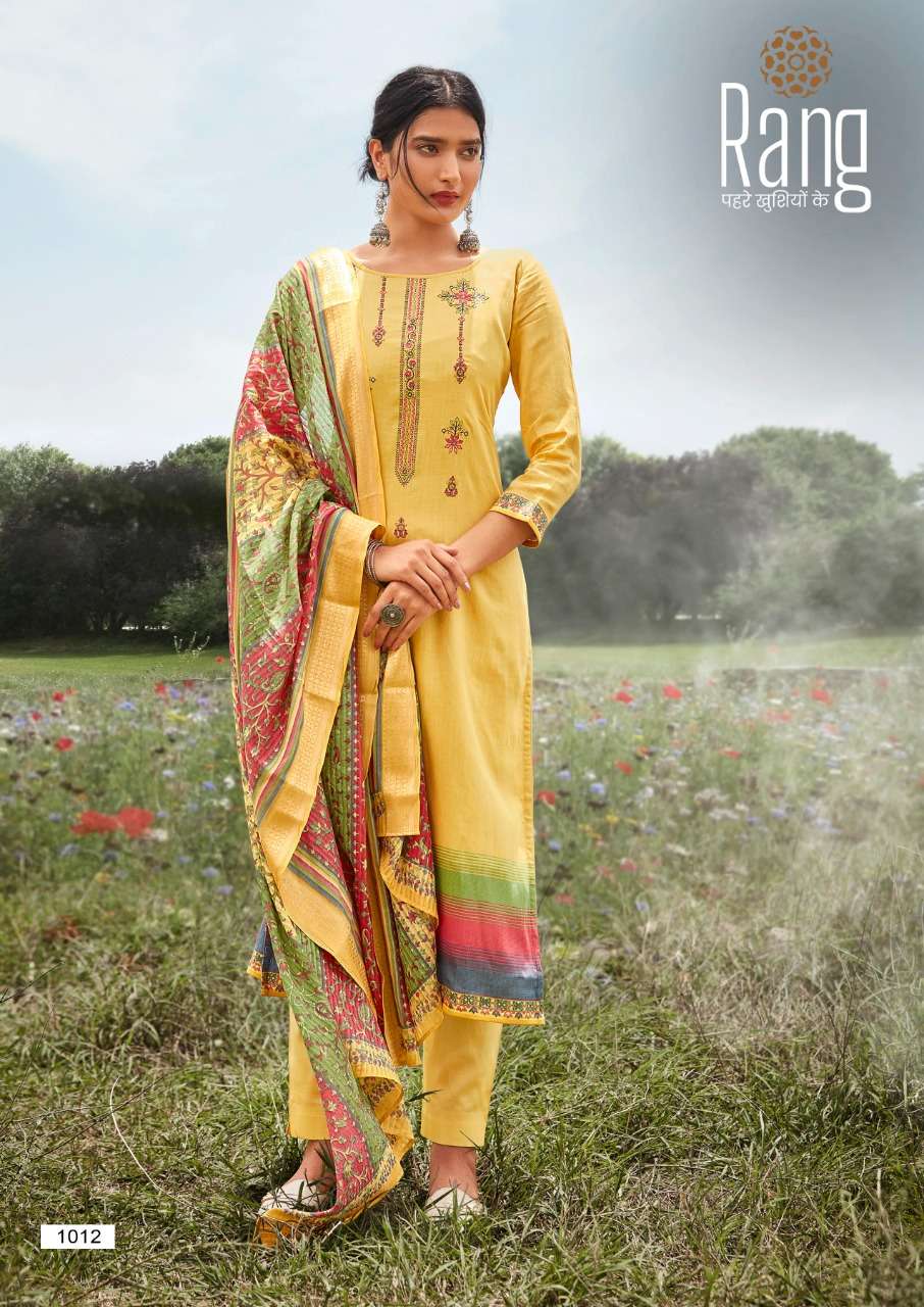 MALHAR BY RANG 1011 TO 1014 SERIES BEAUTIFUL SUITS COLORFUL STYLISH FANCY CASUAL WEAR & ETHNIC WEAR JAM SILK PRINT WITH WORK DRESSES AT WHOLESALE PRICE
