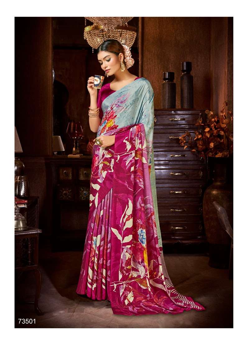 SHERLYN VOL-2 BY ANTRA 73501 TO 73510 SERIES INDIAN TRADITIONAL WEAR COLLECTION BEAUTIFUL STYLISH FANCY COLORFUL PARTY WEAR & OCCASIONAL WEAR CREPE SAREES AT WHOLESALE PRICE