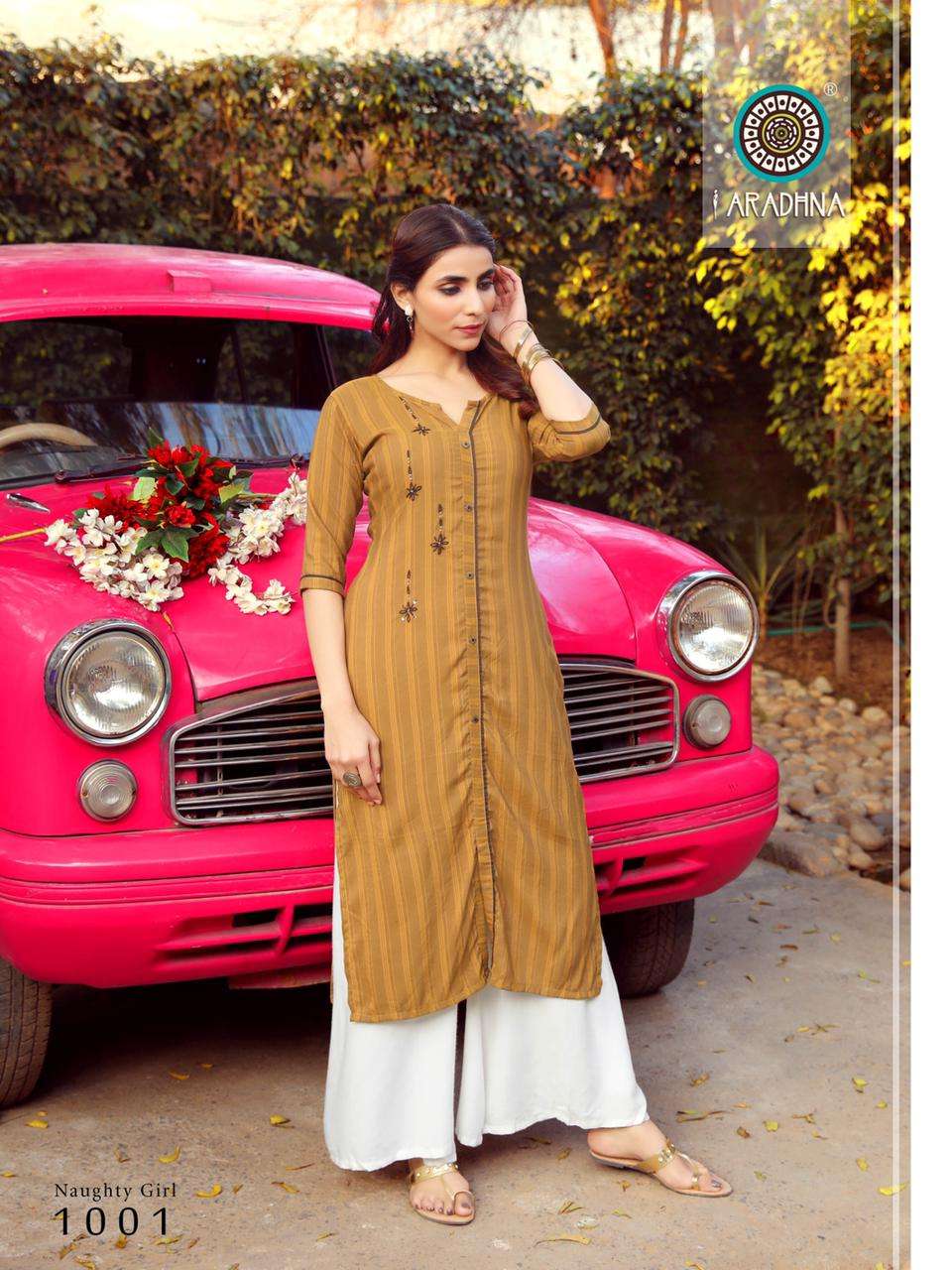 NAUGHTY GIRL VOL-1 BY ARADHNA FASHION 1001 TO 1008 SERIES DESIGNER STYLISH FANCY COLORFUL BEAUTIFUL PARTY WEAR & ETHNIC WEAR COLLECTION RAYON WITH WORK KURTIS AT WHOLESALE PRICE