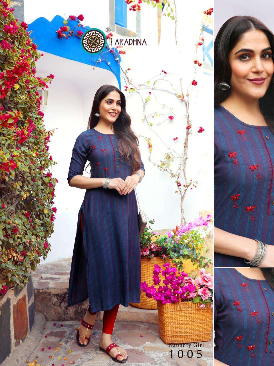 NAUGHTY GIRL VOL-1 BY ARADHNA FASHION 1001 TO 1008 SERIES DESIGNER STYLISH FANCY COLORFUL BEAUTIFUL PARTY WEAR & ETHNIC WEAR COLLECTION RAYON WITH WORK KURTIS AT WHOLESALE PRICE