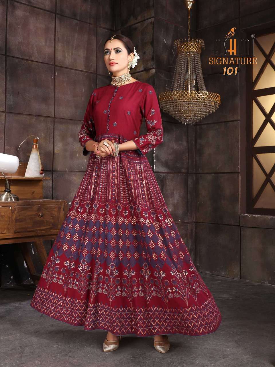 SAYONI BY ASHMI 101 TO 108 SERIES DESIGNER STYLISH FANCY COLORFUL BEAUTIFUL PARTY WEAR & ETHNIC WEAR COLLECTION RAYON FOIL PRINT GOWNS AT WHOLESALE PRICE