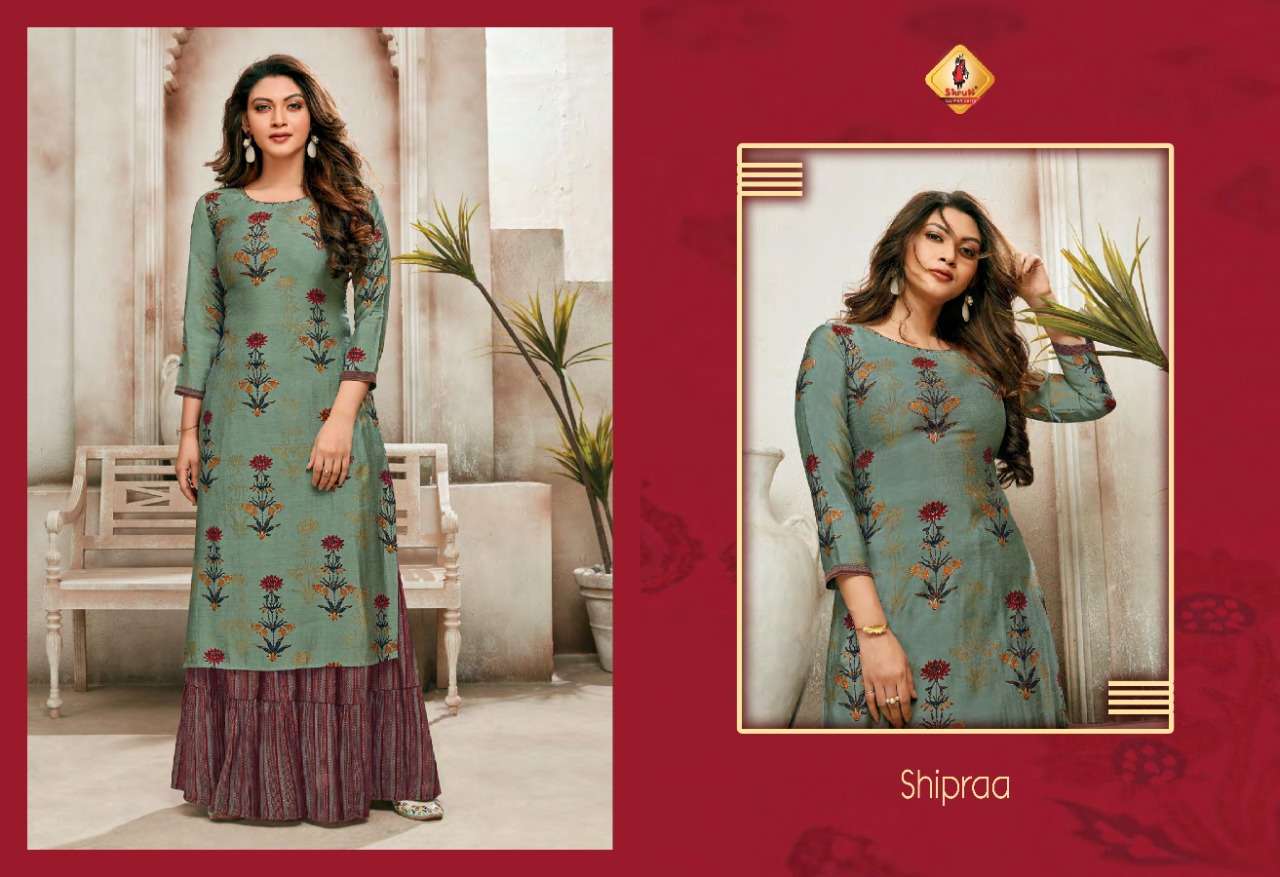 NAAYAB BY SHRUTI 1001 TO 1004 SERIES DESIGNER STYLISH FANCY COLORFUL BEAUTIFUL PARTY WEAR & ETHNIC WEAR COLLECTION MUSLIN WITH WORK KURTIS WITH BOTTOM AT WHOLESALE PRICE